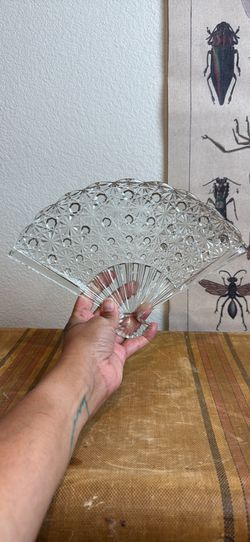 Fenton Glass Crystal Fan Dish Catch All No Chips