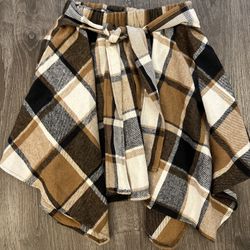 Asymmetrical Plaid Skirt SHEIN Size Small Brown Black White Skirt