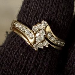 14k Gold Marquise Diamond .68ctw Ring Size 7.5
