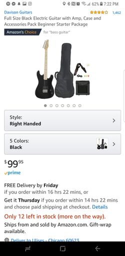 Full Size Black Electric Guitar