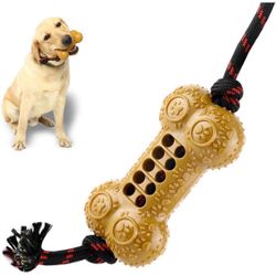 New! Dog Chew Toys for Aggressive Chewers Large Medium Breed, Dog Bones Made with Nylon Rope and Non-Toxic Rubber, Tough Durable Puppy Chew Toy, Fun t
