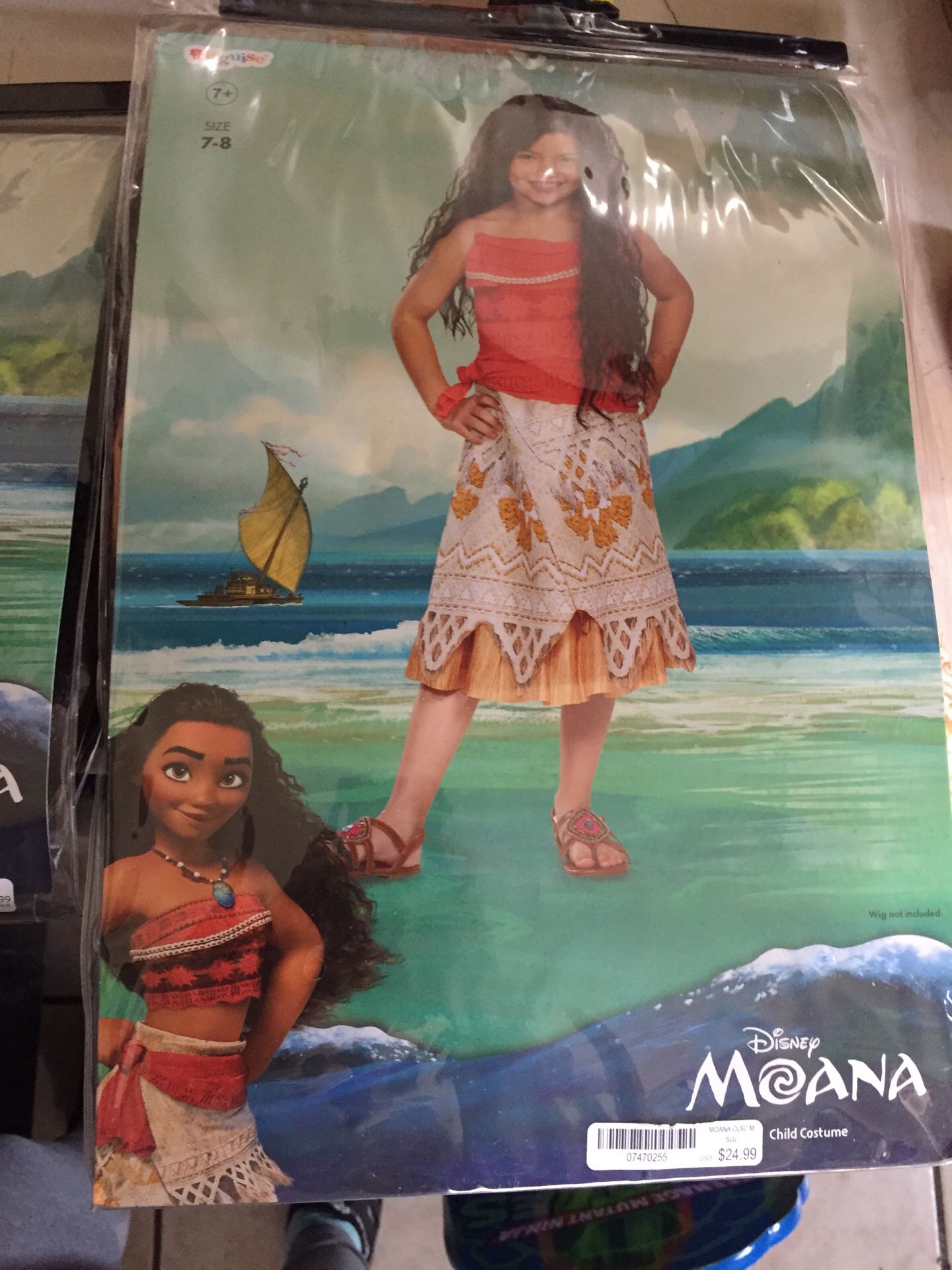 Moana costume with wig new