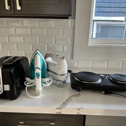 Toaster, Iron, Hand Mixer, Small Stove Top