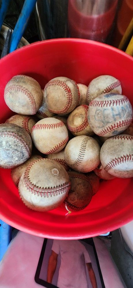 Bucket Of Used Baseballs 50 Count