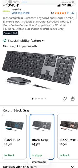 Bluetooth keyboard and mouse combo