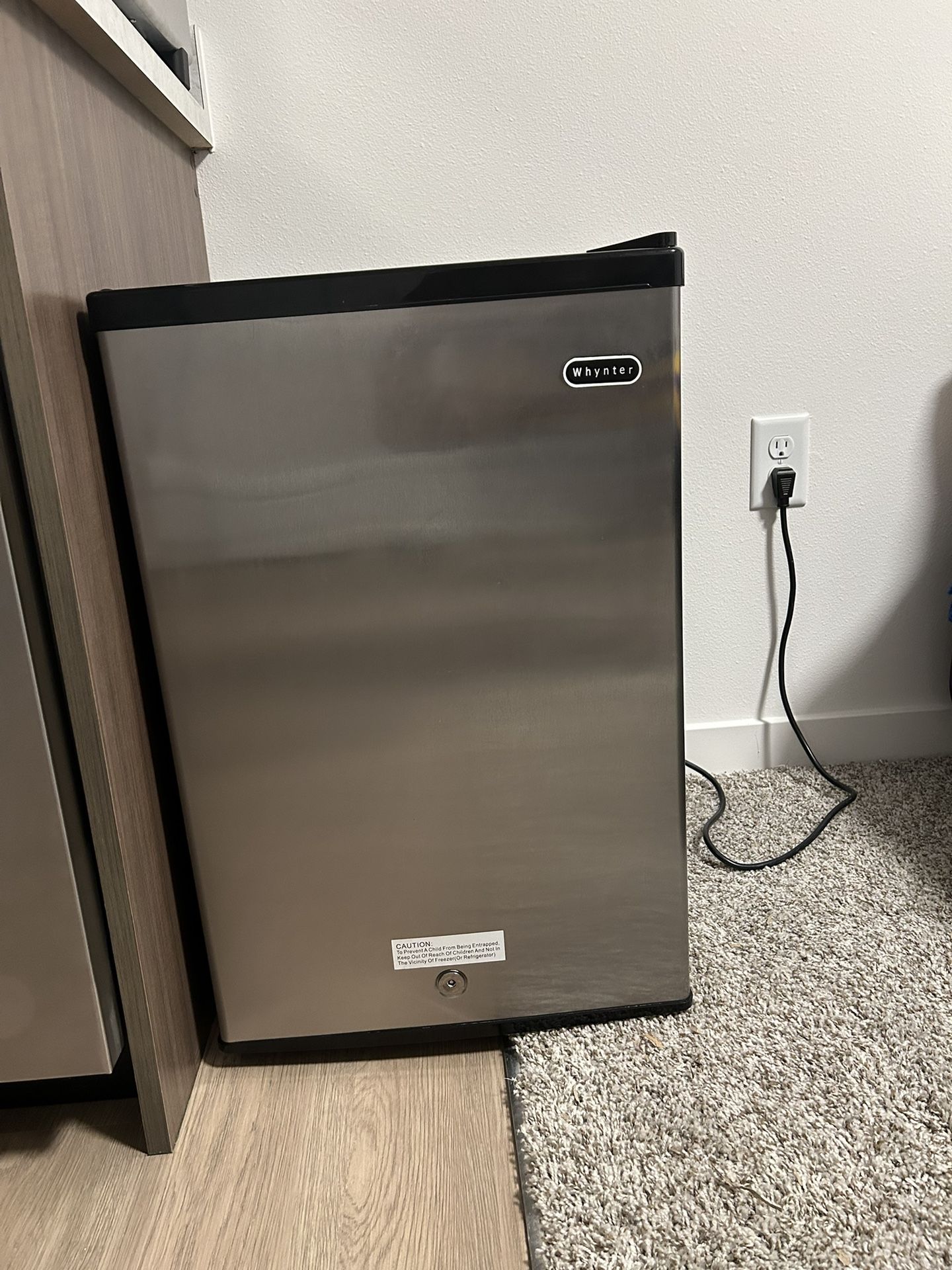 2.1 Cu. ft Upright Freezer with Lock, Stainless Steel
