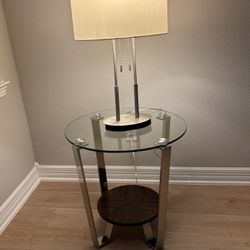 Modern Style Lamp And Glass Table