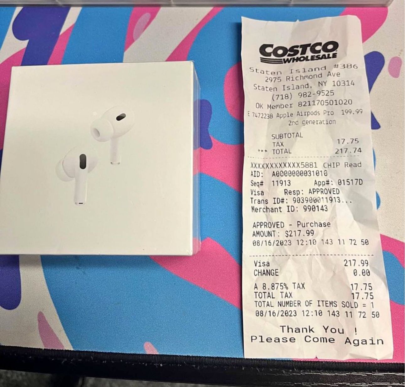 Apple AirPods Pro Second Generation With Costco receipt, Opened For Testing Only