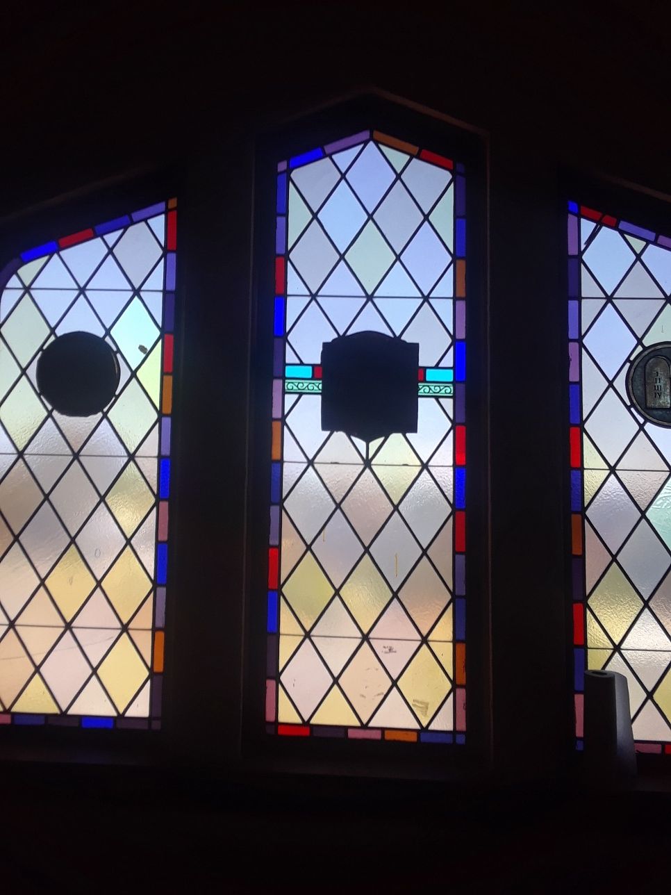 Antique church stained glass windows
