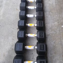 15 20 25 30 Rubber Hex Dumbbells