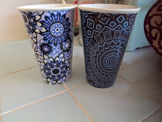 Vira Bradley Blue Bali Coffee Cups