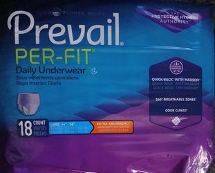 Prevail Adults Womens diapers Size LARGE