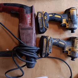 Dewault Drills ×2 &  Hilti Concrete Drill