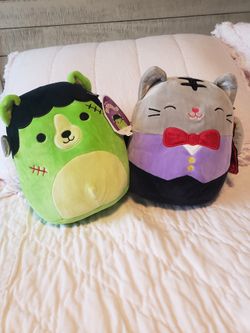 8" Tally The Vampire Cat And Len The Green Frankenstein 