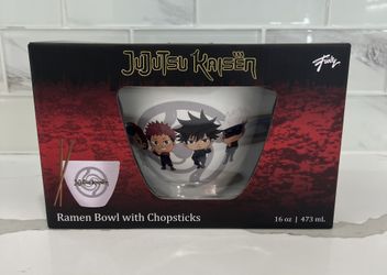 Jujutsu Kaisen 16oz Ramen Bowl with Chopsticks Anime Crunchy Roll