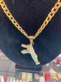 Rare Iced Rifle Chain š Gold Stainless Steel Set
