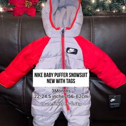 Baby Nike Puffer Snow Suit Red/Gray