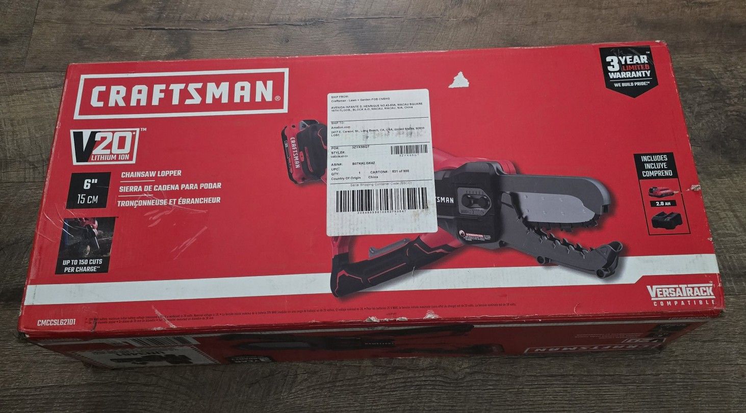 CRAFTSMAN V20 Cordless Lopper, 6 inch, Battery and Charger Included (CMCCSL621D1)