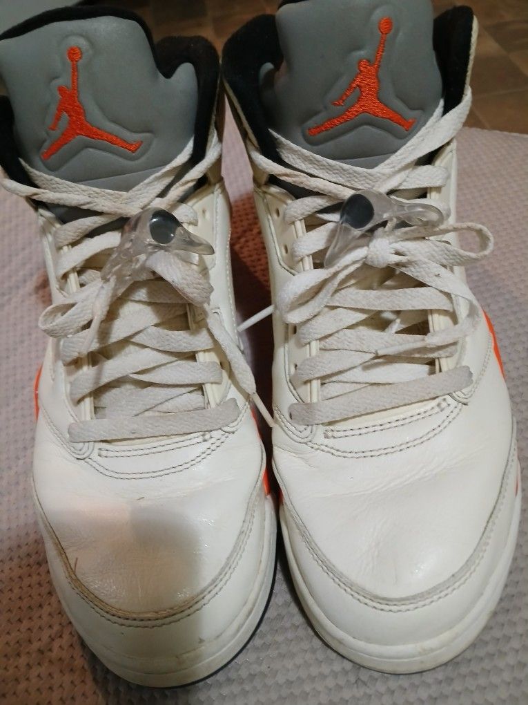 Men's Jordan 5 Retro Shattered Blackboard S A I L Orange Basketball Shoes Size 8.5 Men