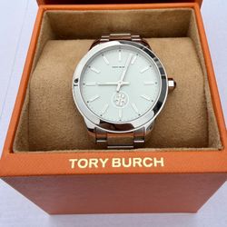 Tory Burch Collins White Dial Stainless Steel Ladies Watch TBW1201