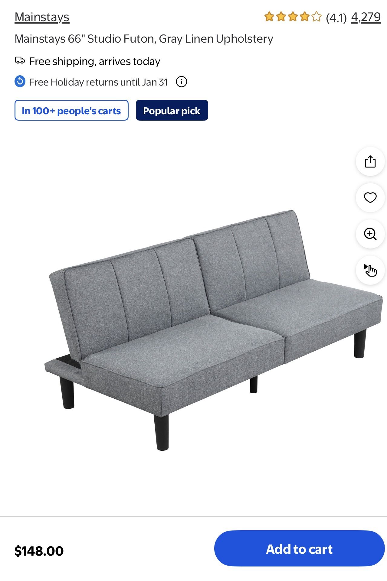 Grey Futon