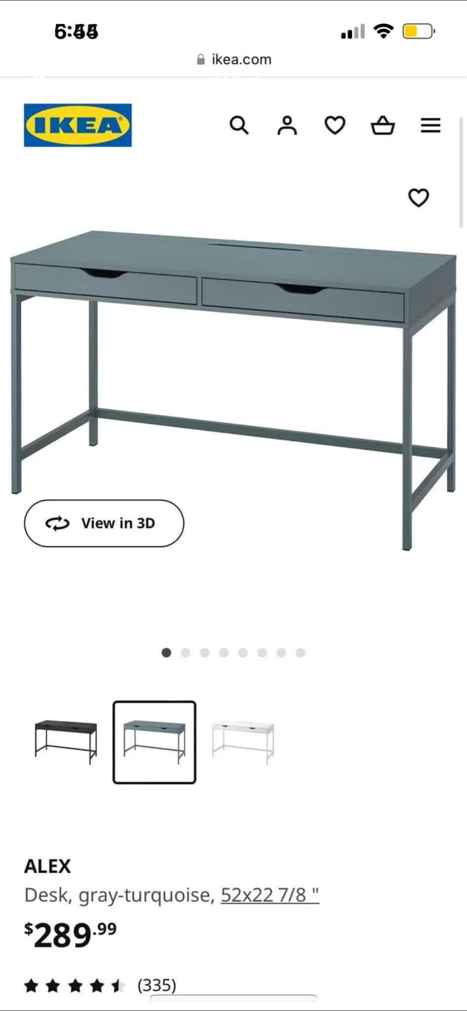 Gray IKEA Alex Desk