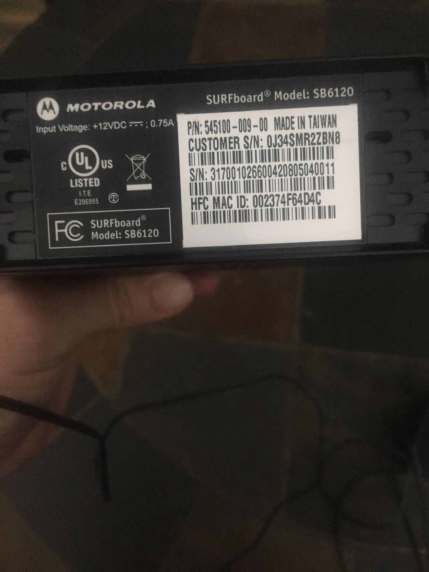 Motorola surfboard SB6120 Modem