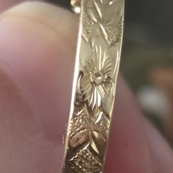 14KY Hawaiian Heirloom Hoop Earrings