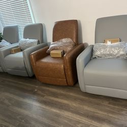 Power Recliner Chair Swivel Glider, Upholstered Faux Leather Living Room Nursery Reclining Sofa Chair with Lumbar Support,  (30"D x 32"W x 40"H)($150 