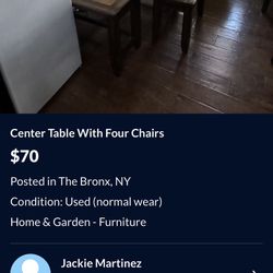 Coffee Table With Four Chairs