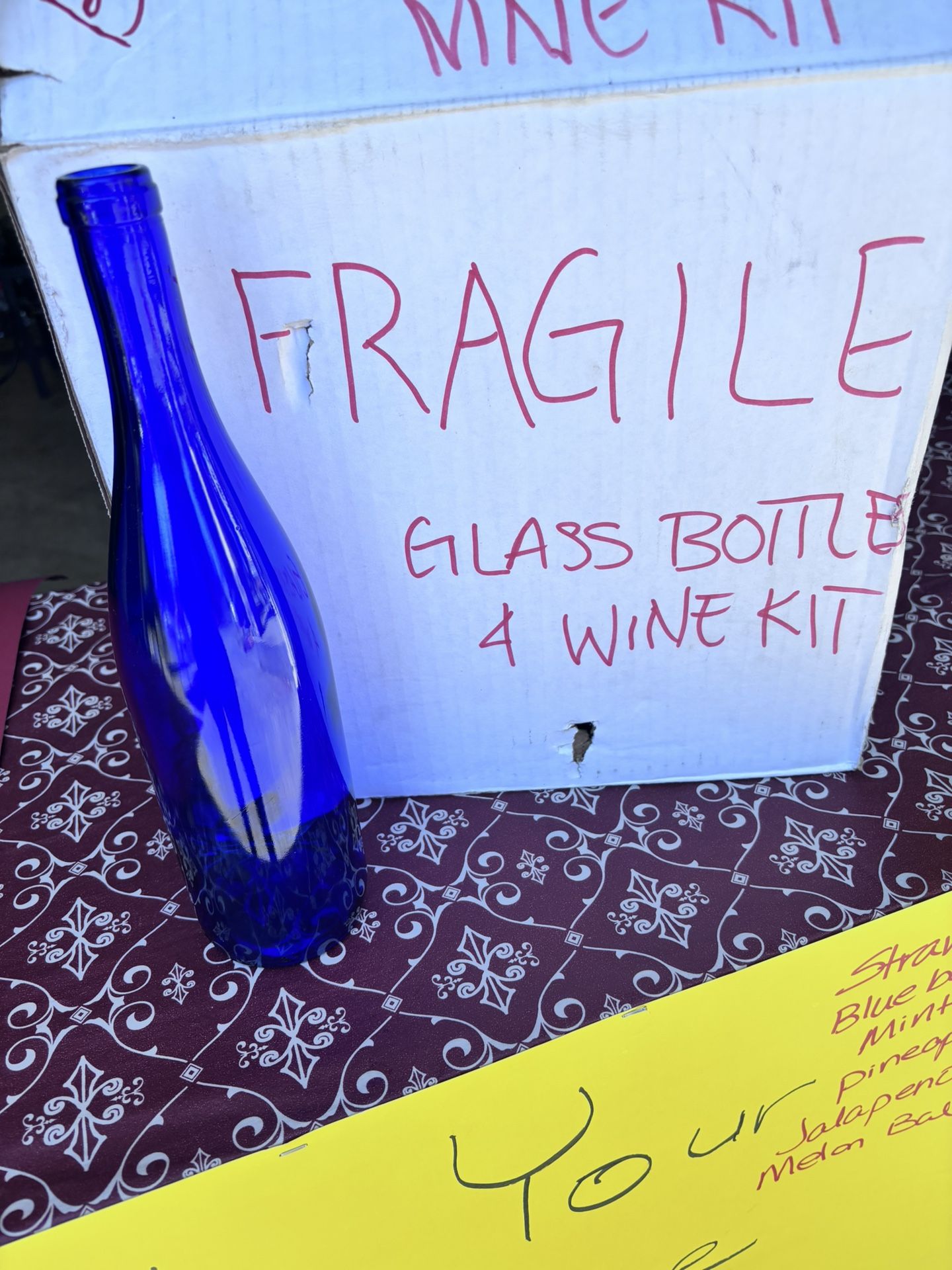 12 Blue Wine Bottles