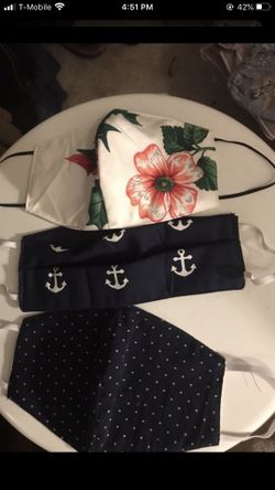 Hand made face masks double sided.