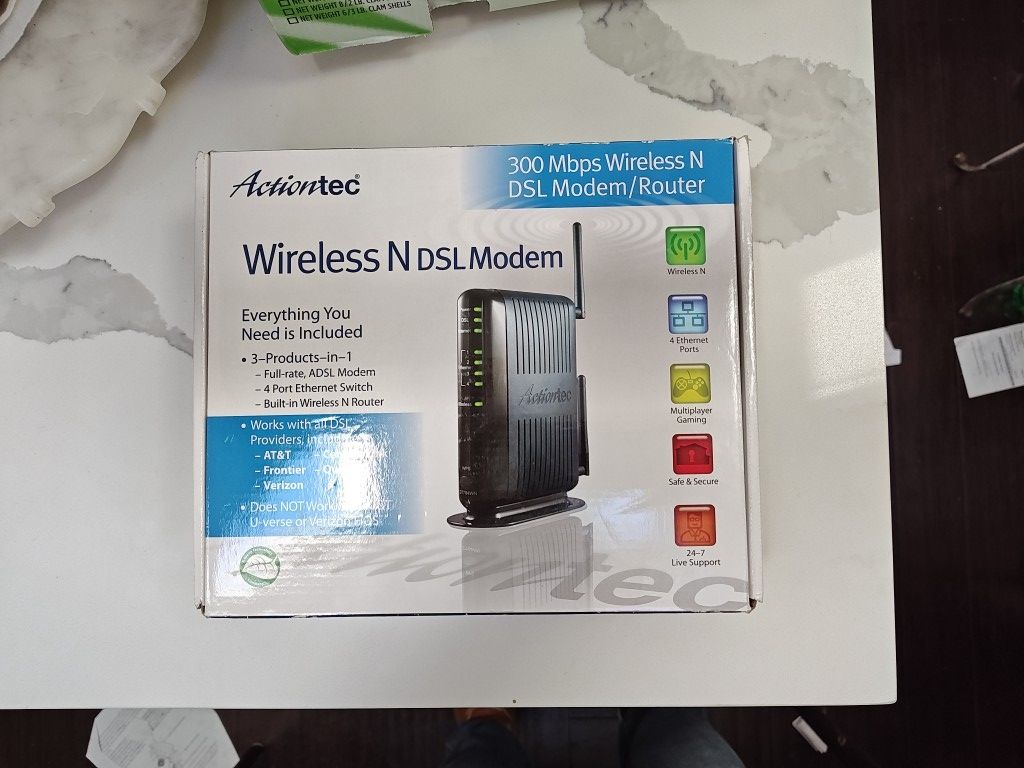 Actiontec DSL Modem Router Works W Qwest CenturyLink Verizon Frontier And Fios