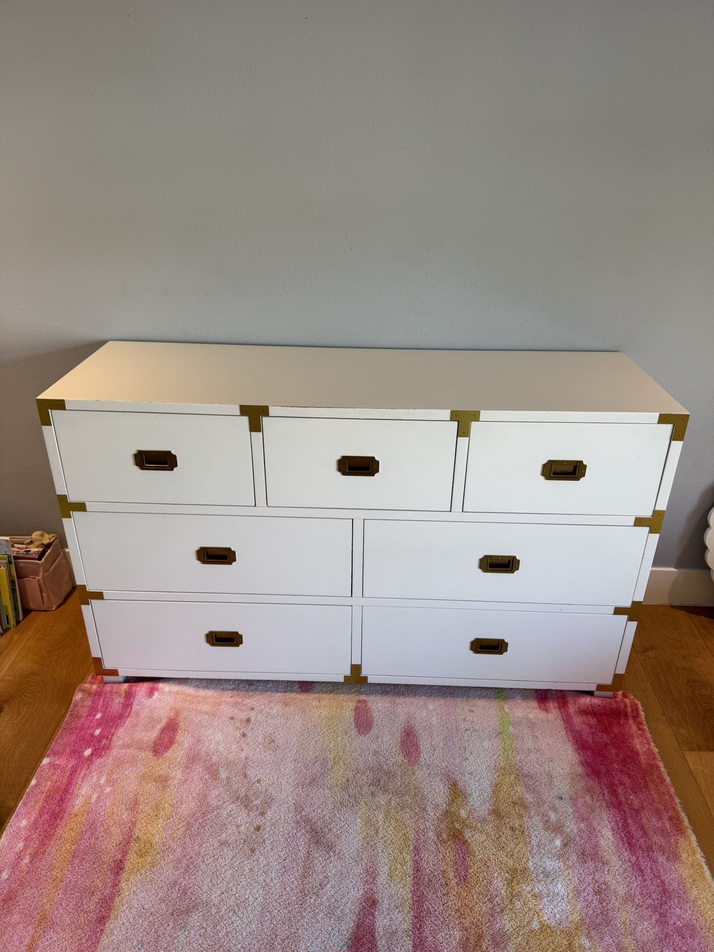 Pottery Barn Kids White Wood Dresser With Changing Table Topper