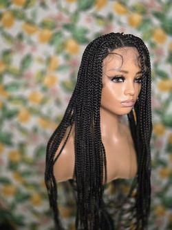 30" Full Lace Braided Wig for Black Women 30 Inch Pre Plucked Knotless Squrare Part Box Braid Twist Locs Wig with Baby Hair