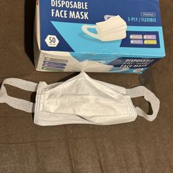 $1.50 Box Minimum 6 Boxes Or $2.50 Each Box. Disposable Face Mask 50 Pieces 3 Ply Flexible