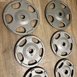 Hampton Olympic Weight Plates Full Set 45s new The Rest In New Condition (reconditioned) 245 lbs