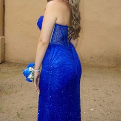 royal blue prom dress