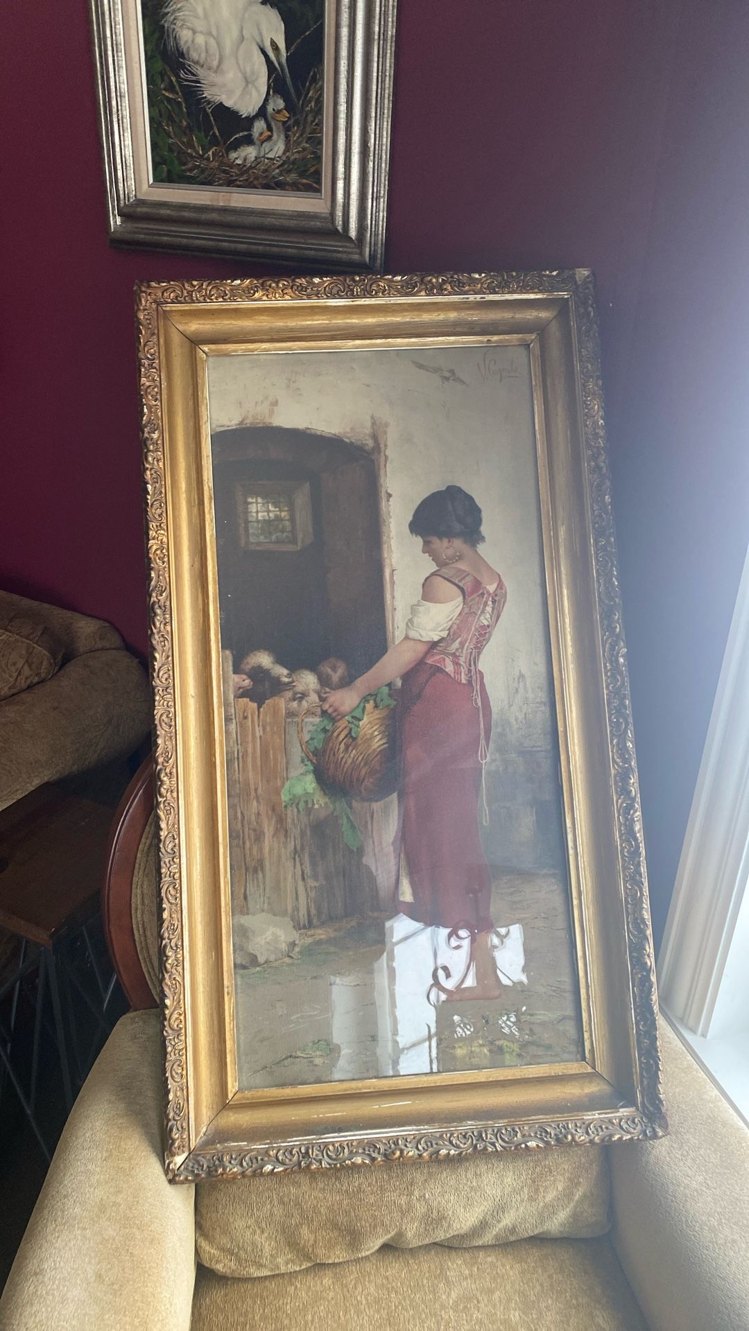 Antique Frame And Painting.