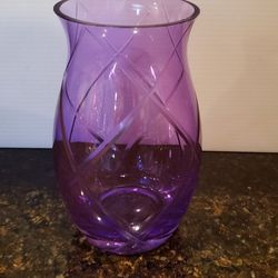 Purple Cut Glass Vase