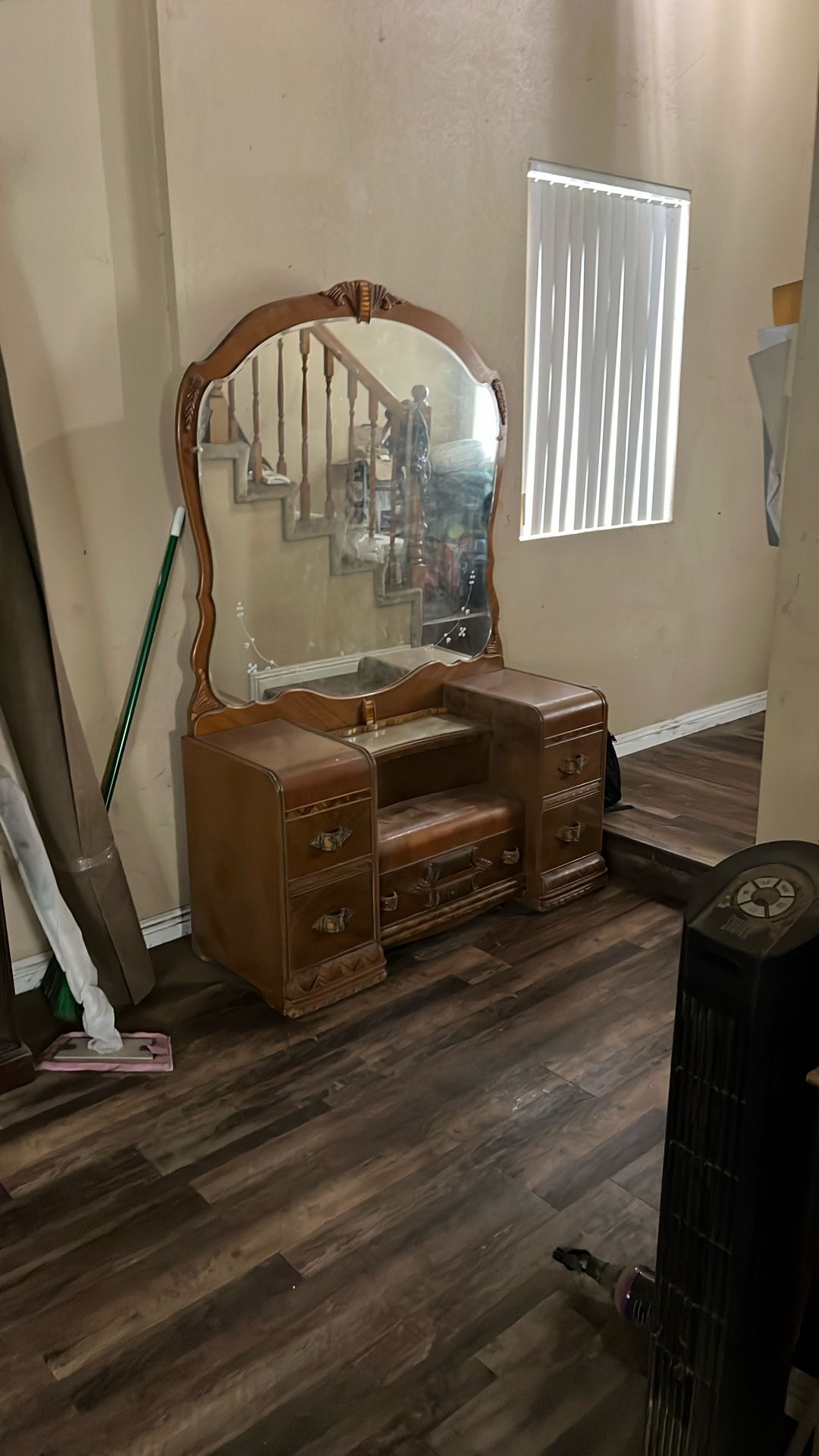 Antique Vanity W/matching Chair