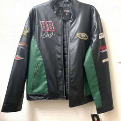 Vintage NASCAR Dale Jr 88 Faux Leather Jacket