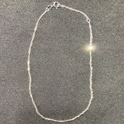 10K WHITE GOLD SINGAPORE ANKLET/BRACELET