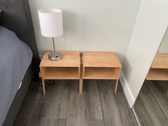 Pair Open Shelf Side Tables