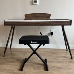 Donner DDP-80 Digital Piano 88 Key Weighted Keyboard In Walnut Color