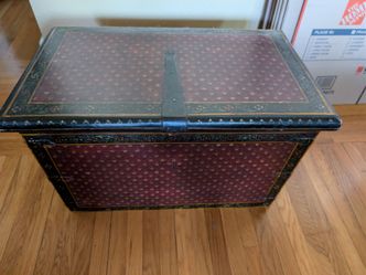 Hand-Painted Decorative Storage Trunk