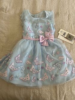 NEW Baby Blue Butterfly Dress 3T