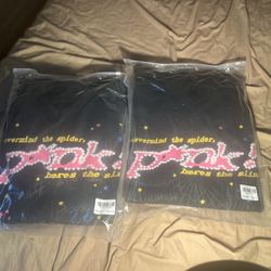 •	Pink Spider Hoodie Jacket – Pink & Black