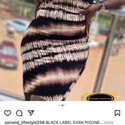 Anne Klein Dress Womens 10 Brown Sleeveless Stretch Lined Knee Length