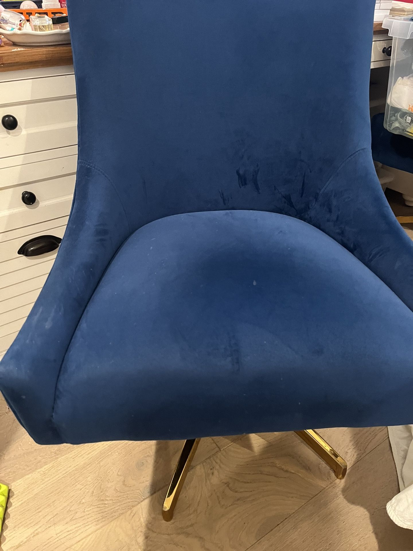 Free Office Blue Velvet chairs 2 